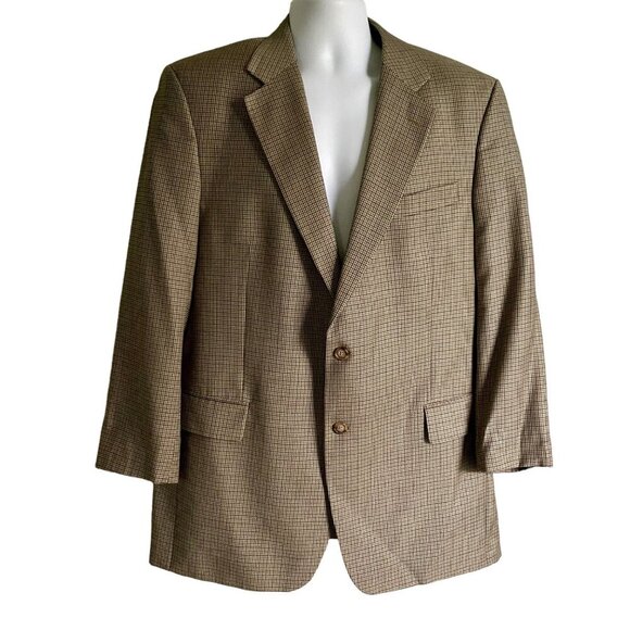 Alexander Julian Classics Sportscoat Blazer Wool Houndstooth Pattern Men's 44L - Picture 2 of 14